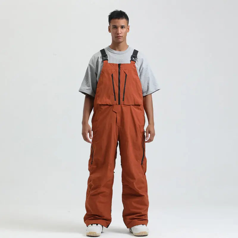 Men's Snowboard Bib Pants Super Baggy Ski Overalls