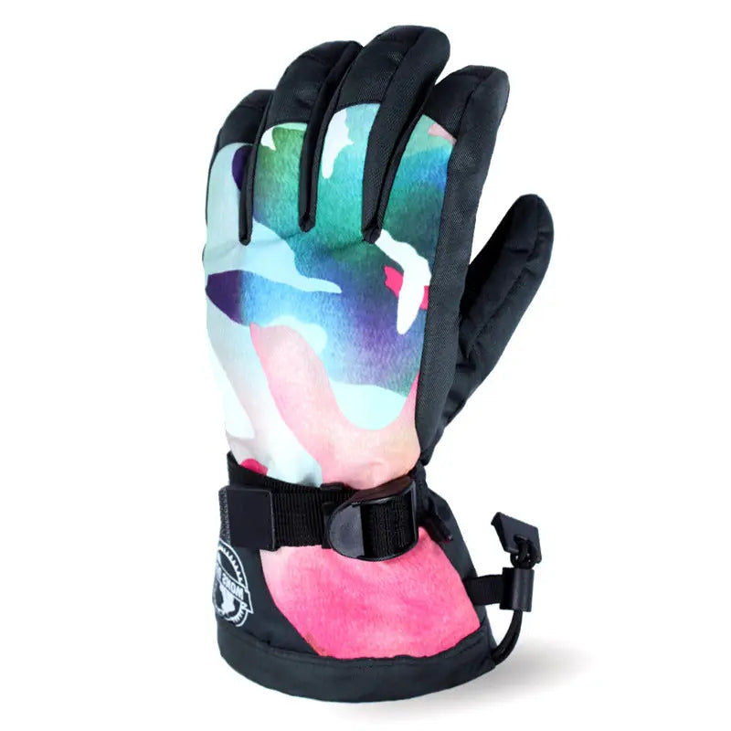 Hotian Women's Ski Snowboard Gloves Waterproof Anti-slip