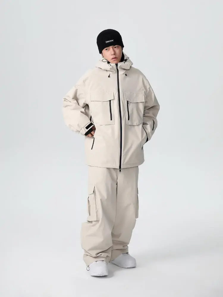 Men's Stylish Cargo Snowboarding Jacket & Pants Set