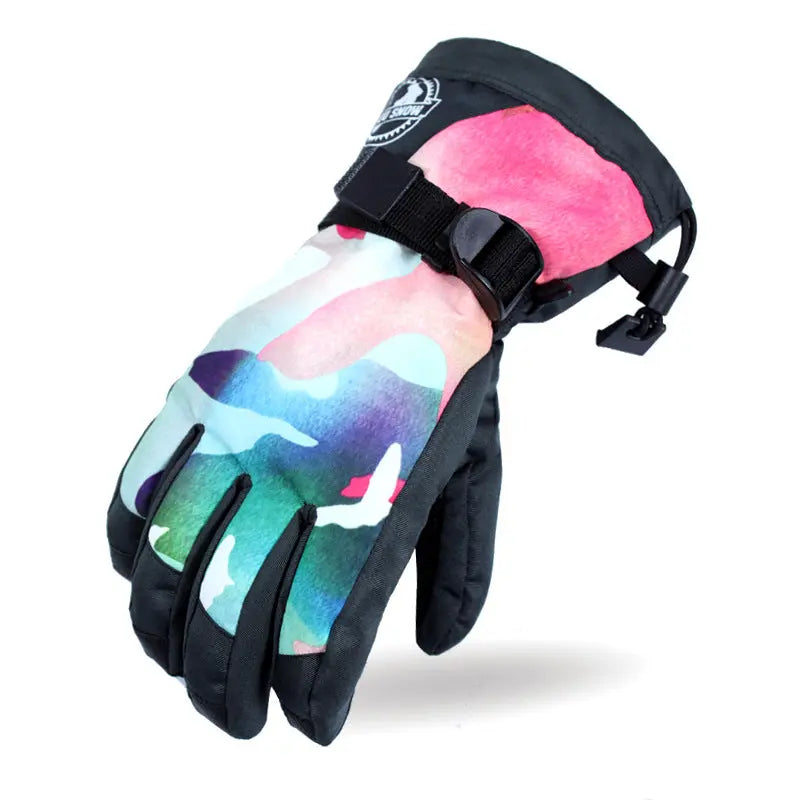Hotian Women's Ski Snowboard Gloves Waterproof Anti-slip