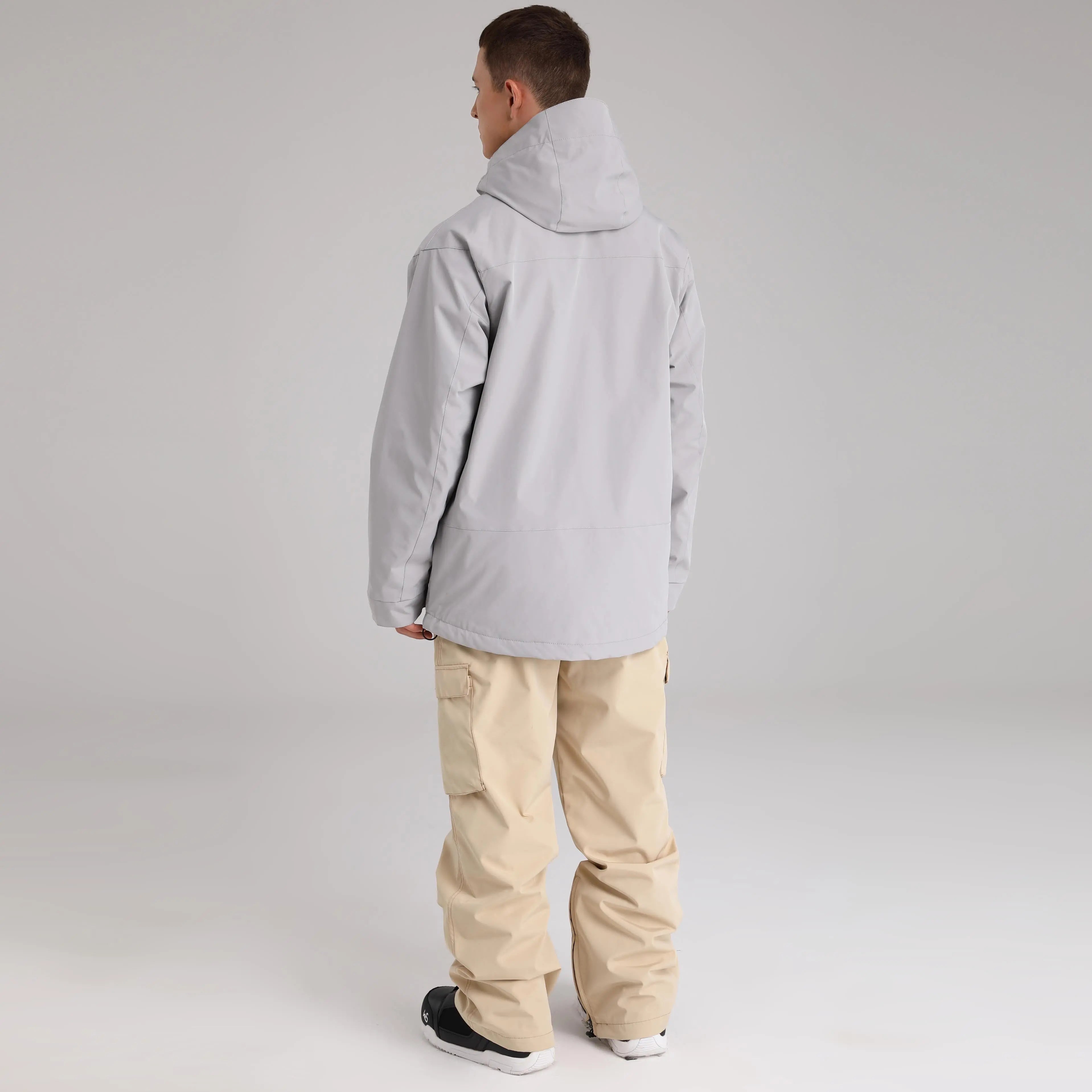 HOTIAN Men Zip Windbreaker Hooded Ski Shell Jacket