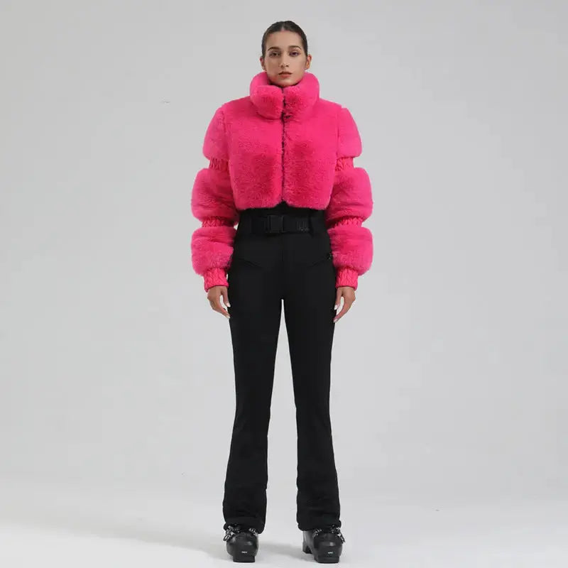 Ladies Tight One-piece Ski Jumpsuits Black/L