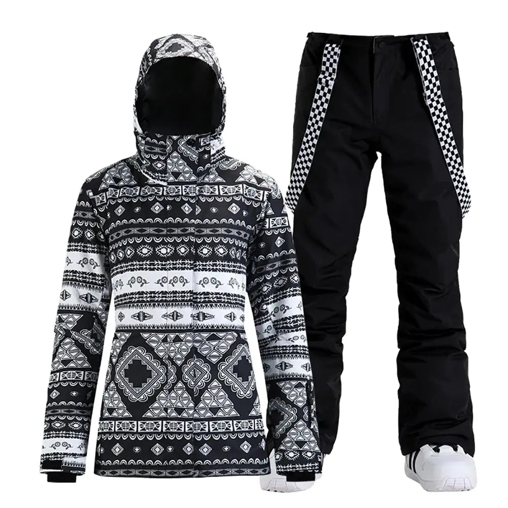 HOTIAN Women's Ski Jacket and Pants Set Waterproof Snowboard Suits