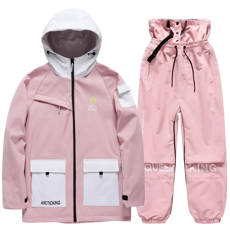 Matched Couple Ski Set Insulated Cargo Jacket & Jogger Pants