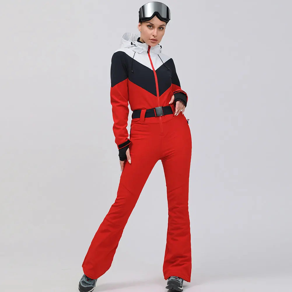 Retro Women One Piece Ski Jumpsuits New Slim Fit Snowsuits&nbsp;