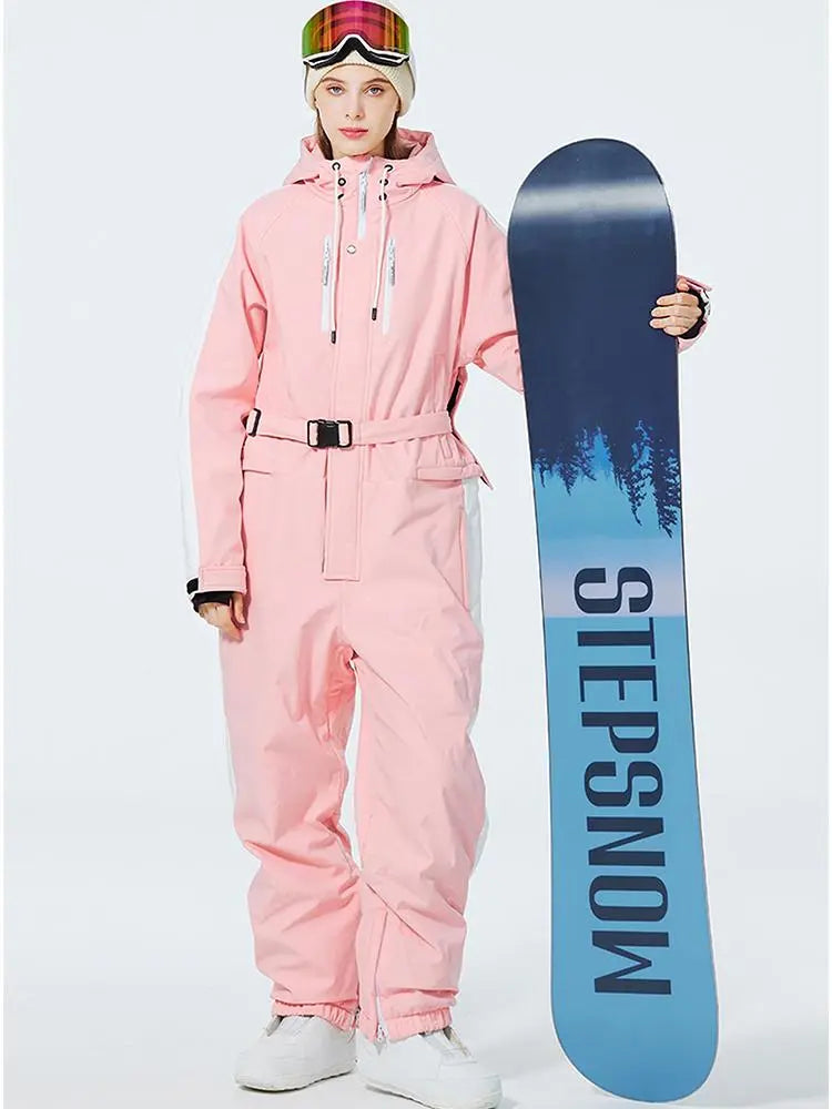 Women One Piece Ski Suits Windproof 2025 Snowboarding Jumpsuit