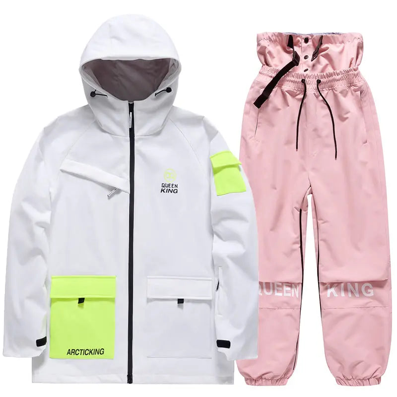 Winter Thick Ski Coat & Matched Pants Set Insulated Snowwear
