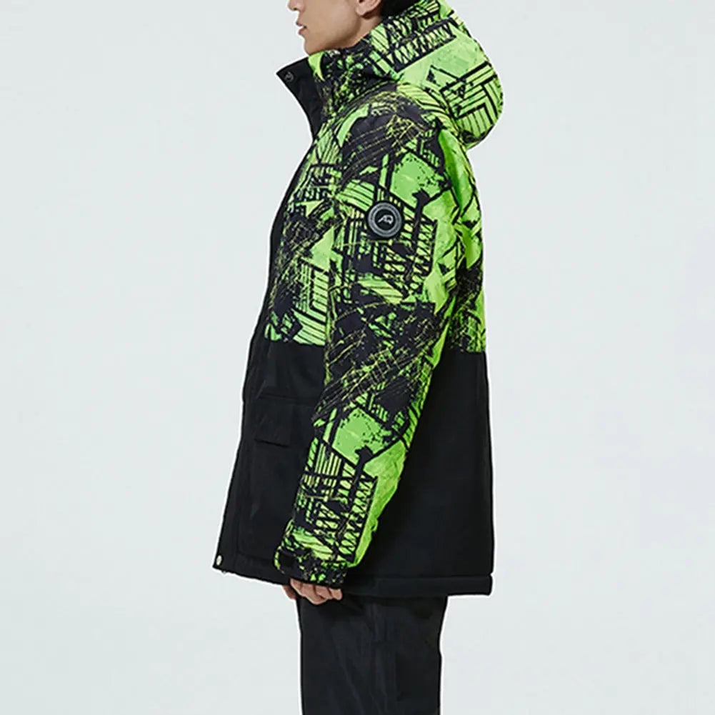 Hotian Men Hooded Skiing Cargo Jacket Soft Shell
