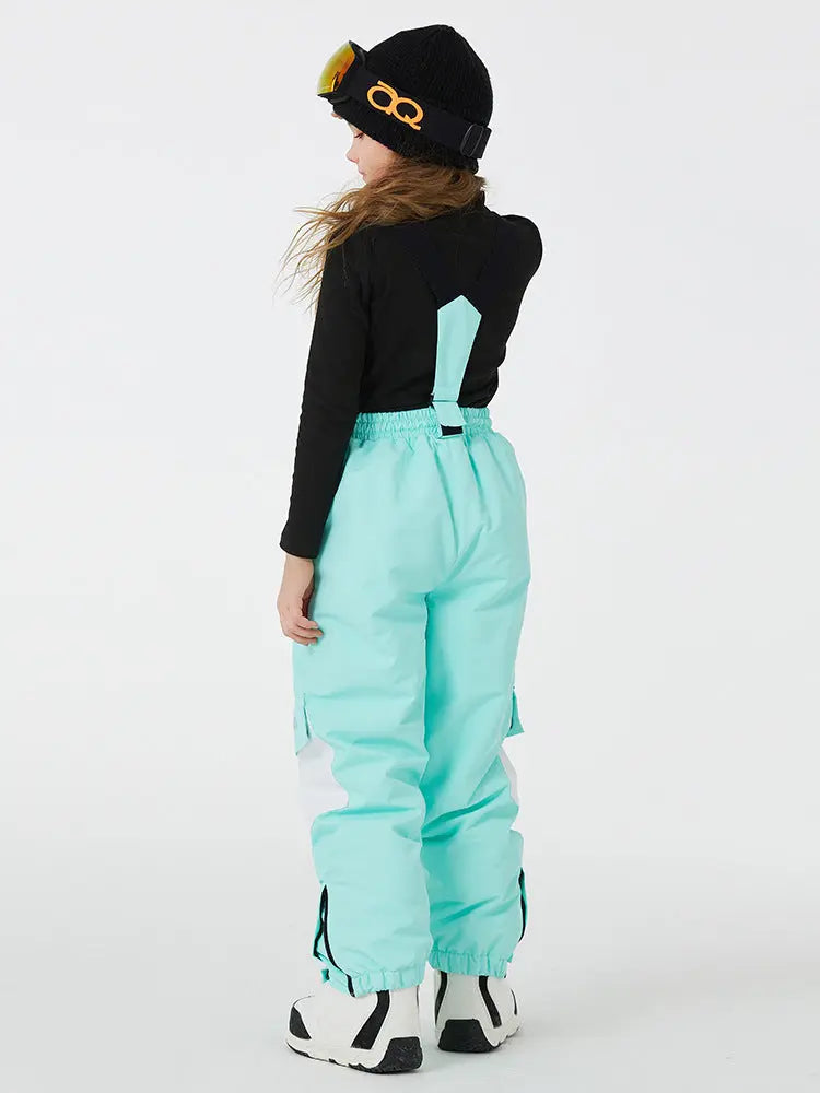 Kids Loose Fit Snow & Ski Pants Removable Shoulder Strap