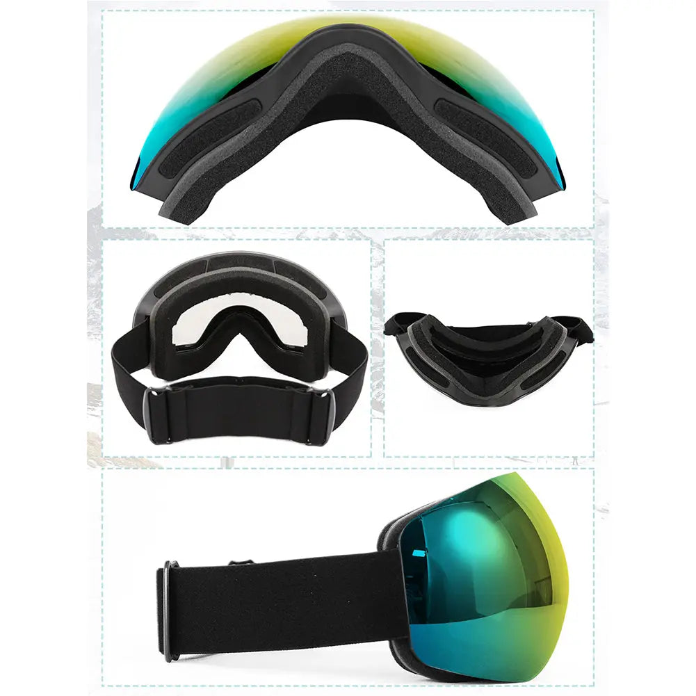 Hotian Dual Lens Mirrored Snow Goggles