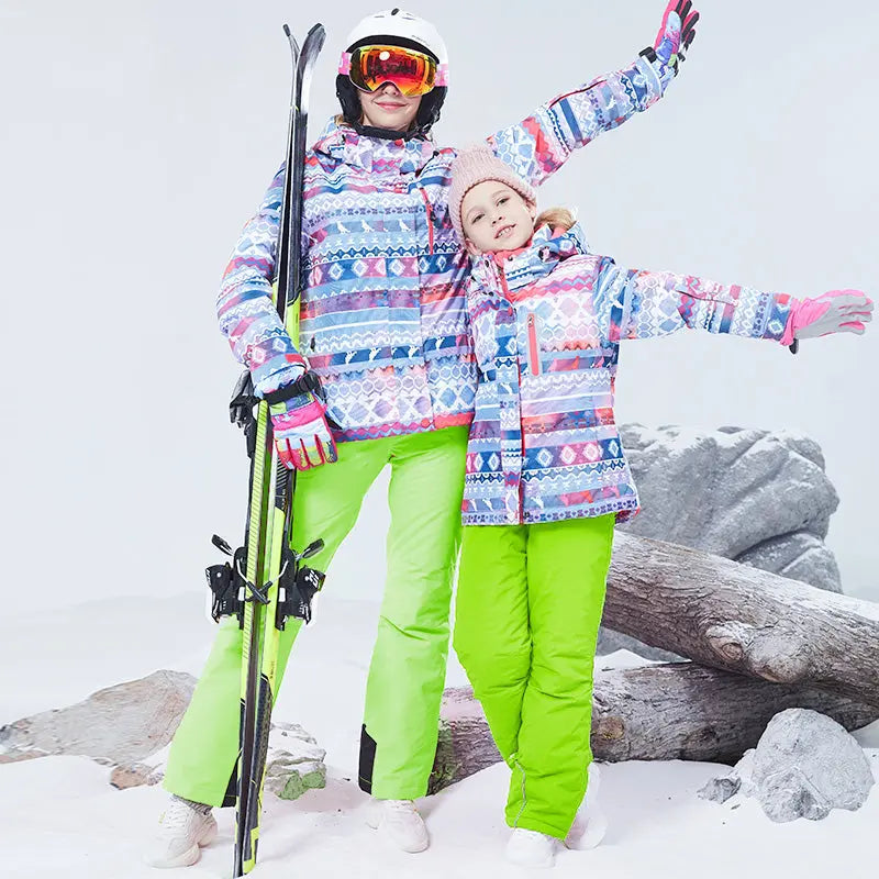 Young Kids Windproof Waterproof Ski Jacket & Pants Set
