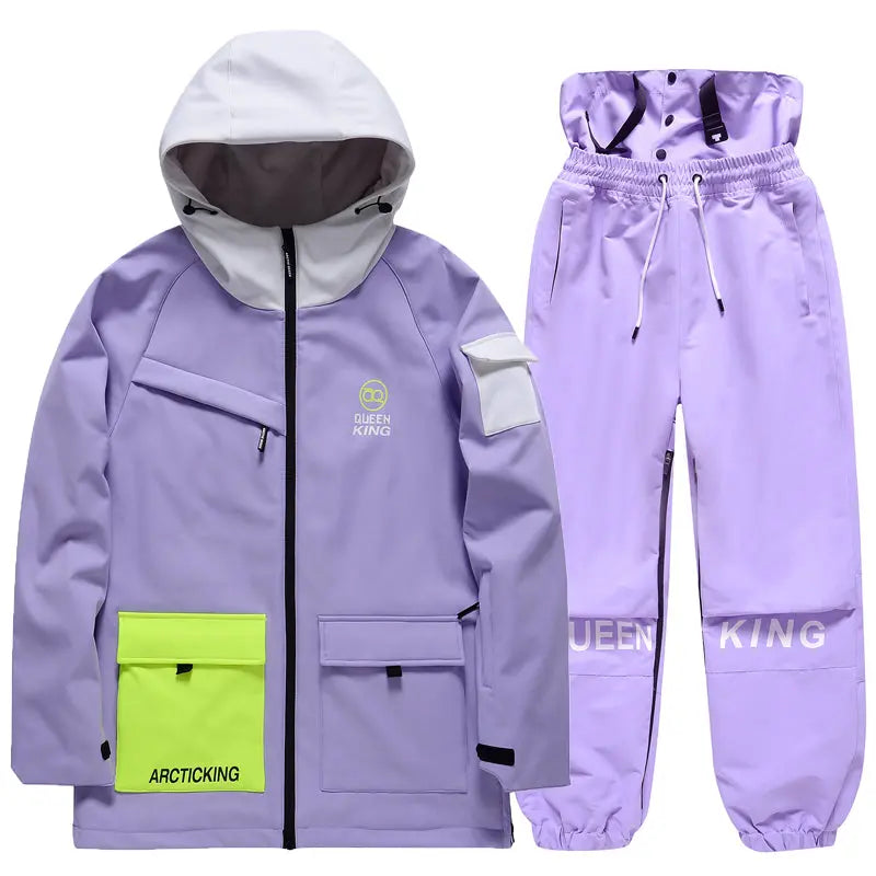 Matched Couple Ski Set Insulated Cargo Jacket & Jogger Pants
