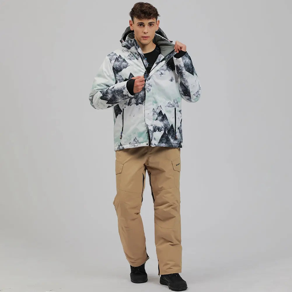 Hotian Men's Ski Suits With Snow Card Pocket On Sleeve