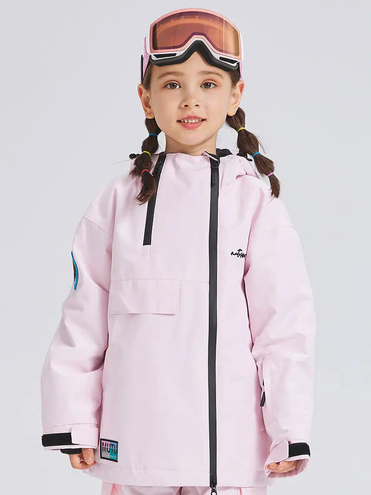 Children Hooded Ski Jacket Outdoor Insulated Snowboarding Coat