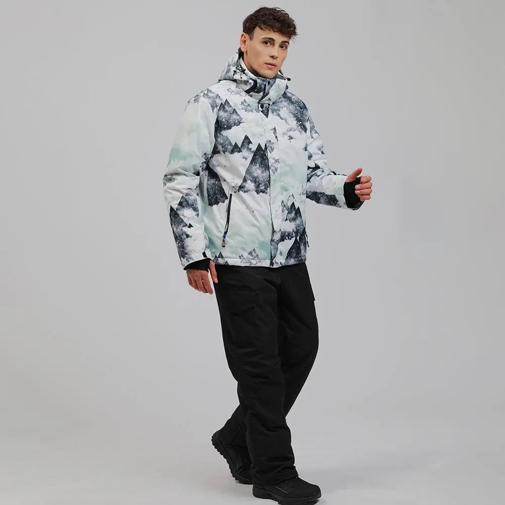 Hotian Men's Ski Suits With Snow Card Pocket On Sleeve