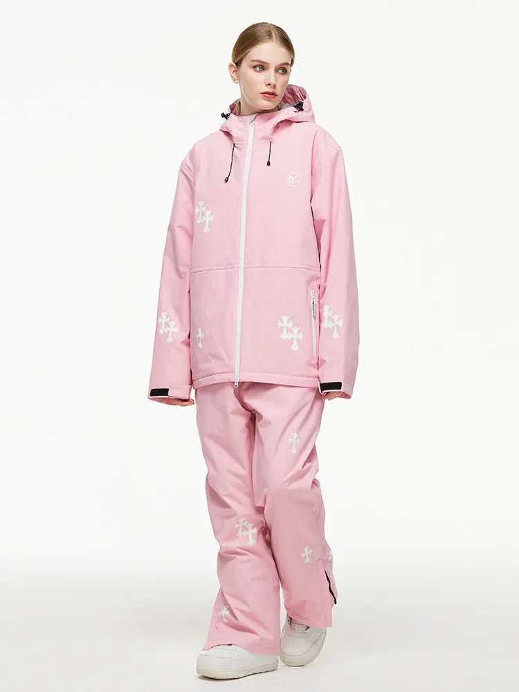 Womens Ski Outfit Set Cute Snowboarding Jackets and Bibs Pants