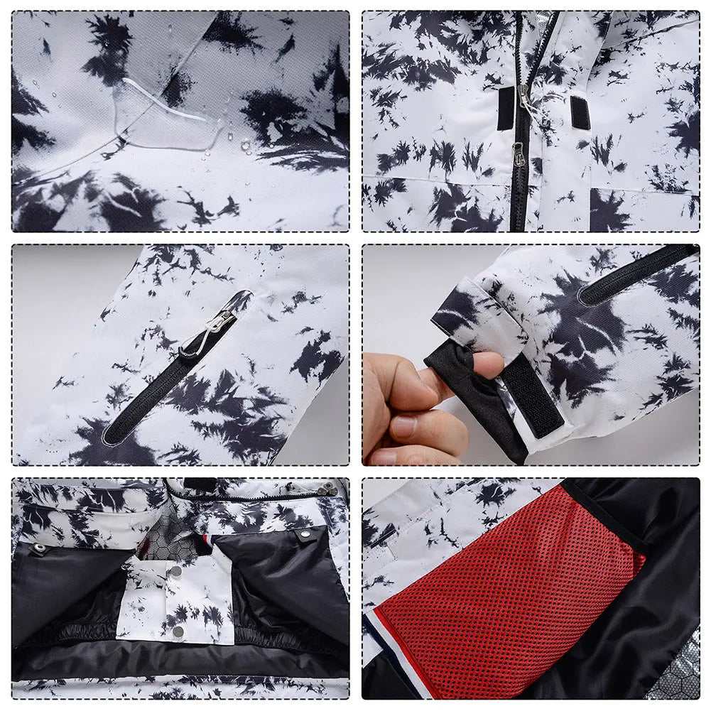 Women Hooded Insulated Snow Jacket&nbsp;Printed Ski Coat for Outdoor Sports