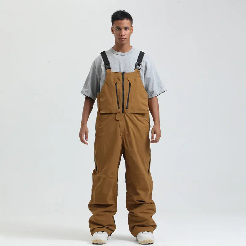 Men's Snowboard Bib Pants Super Baggy Ski Overalls