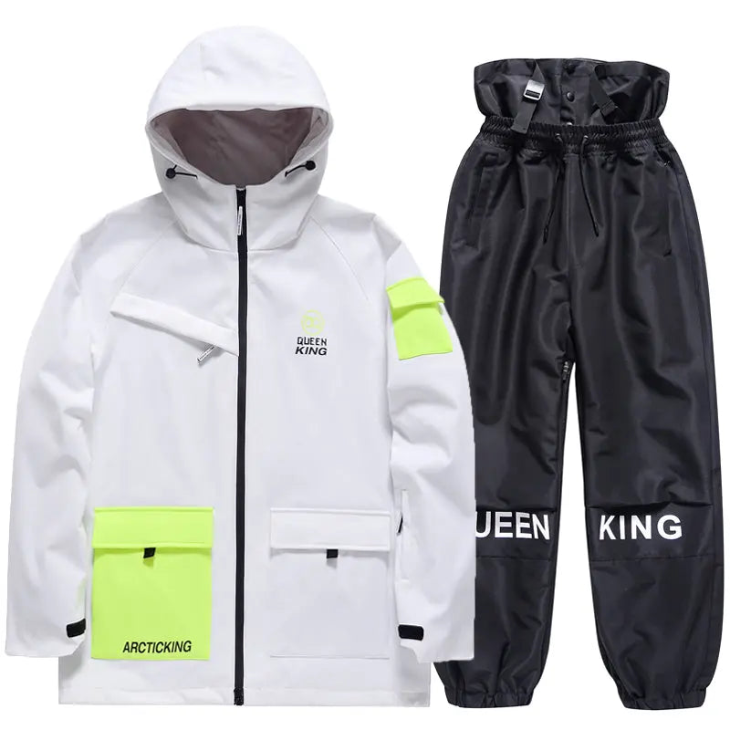 Winter Thick Ski Coat & Matched Pants Set Insulated Snowwear