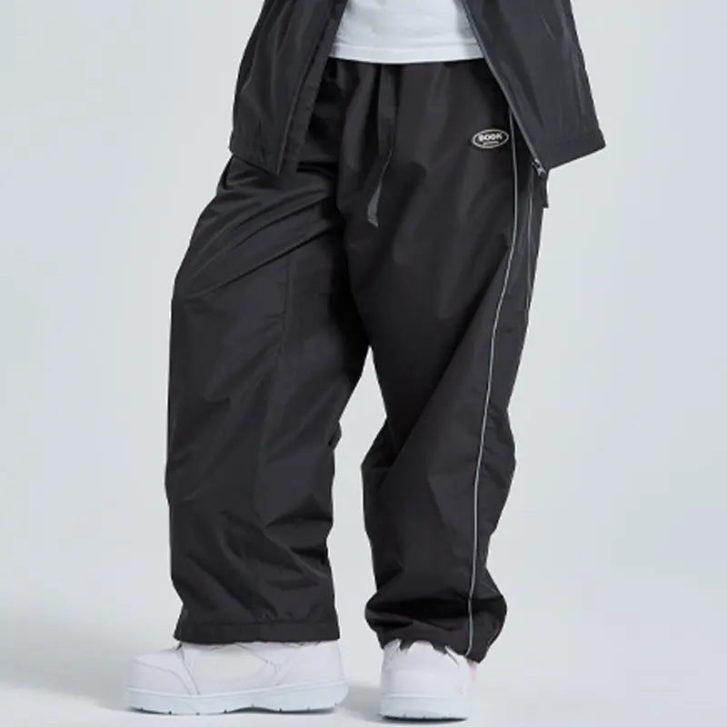 Plus Size Waterproof Snow Pants Solid Color Ski Trousers
