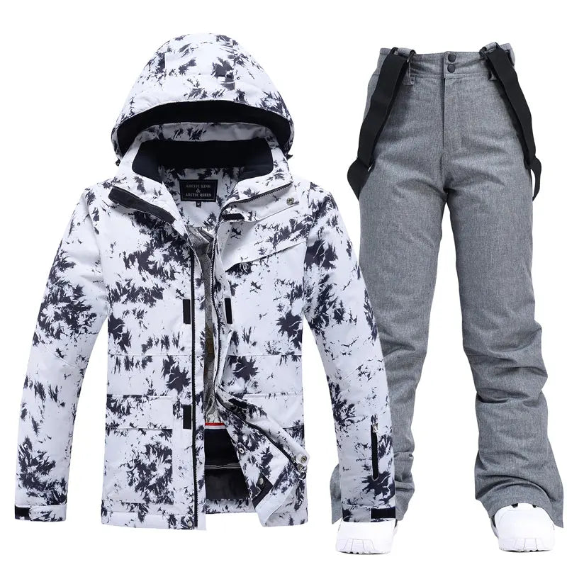Women Ski Snow Suits Printed Insulated jacket & Bibs Pants Set&nbsp;