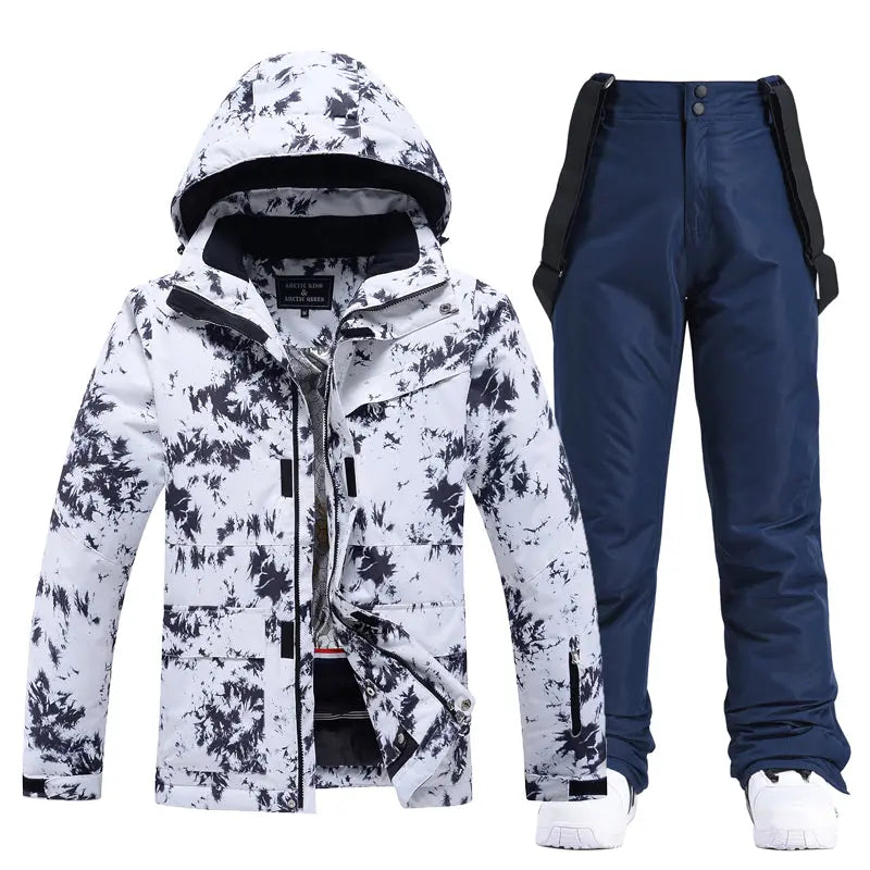 Women Ski Snow Suits Printed Insulated jacket & Bibs Pants Set&nbsp;