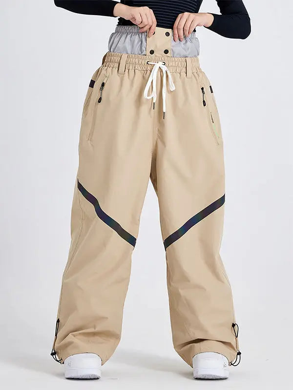 Women High Waist Outdoor Baggy Snow Pants