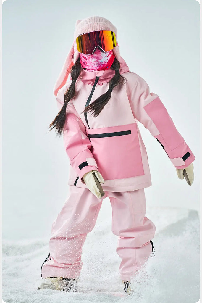 Kids Side Zipper Anorak Snowboarding Jacket