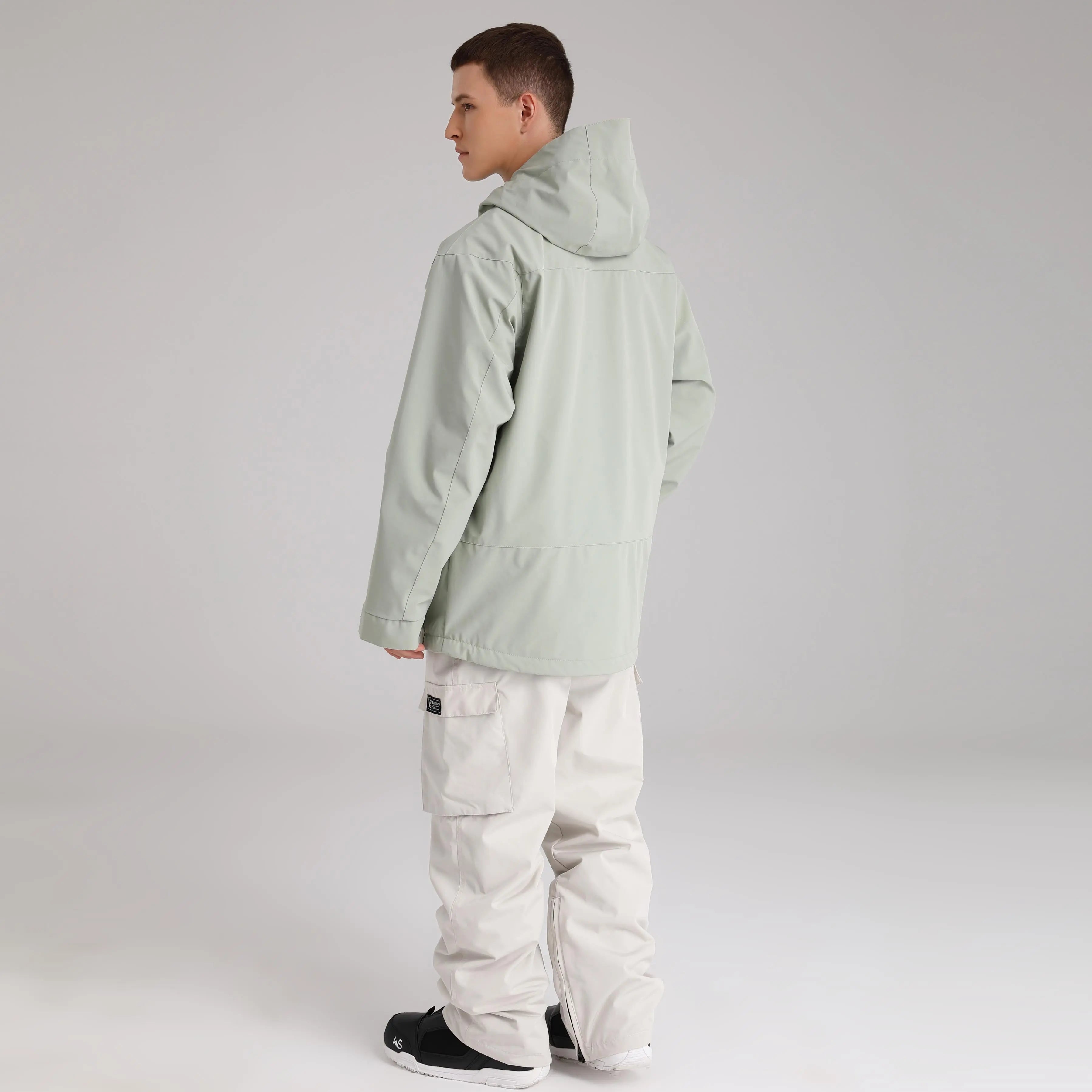 HOTIAN Men Zip Windbreaker Hooded Ski Shell Jacket