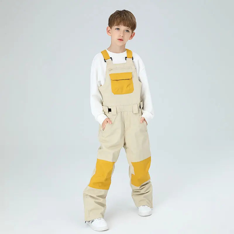 Outdoor Boys Colorblock Ski Overalls Snow Bibs Pants