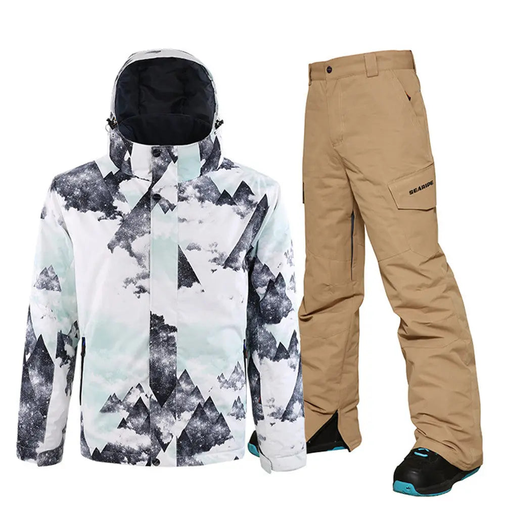 Hotian Men's Ski Suits With Snow Card Pocket On Sleeve