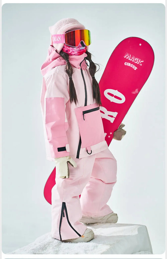 Kids Side Zipper Anorak Snowboarding Jacket