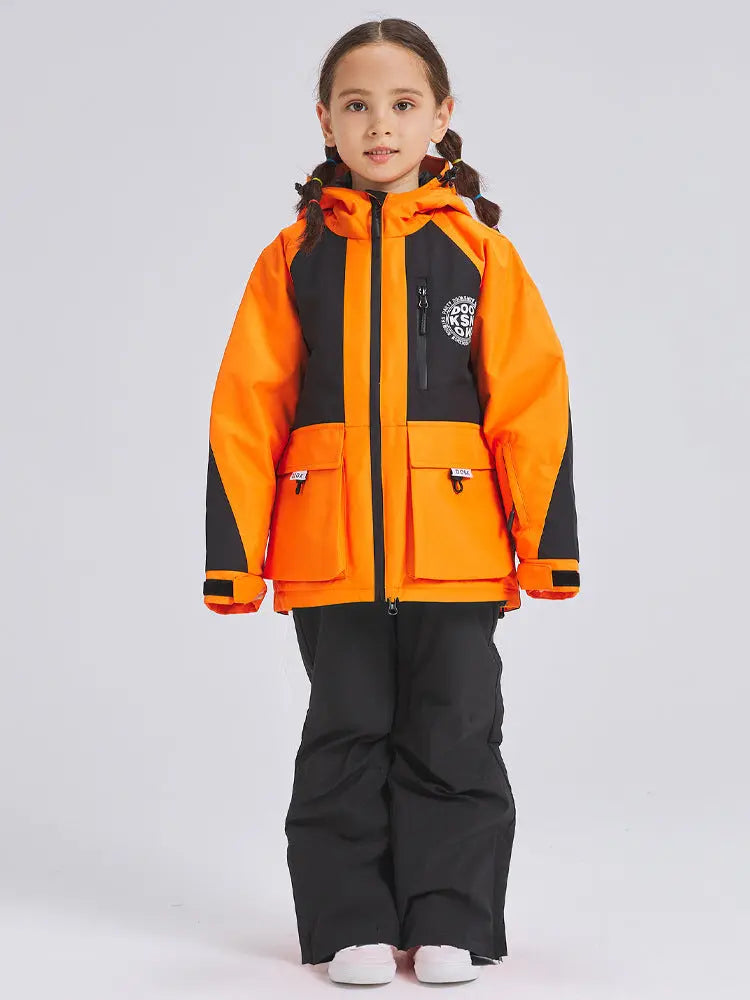 Children Insulated Ski Jacket & Bibs Baggy Snowsuits