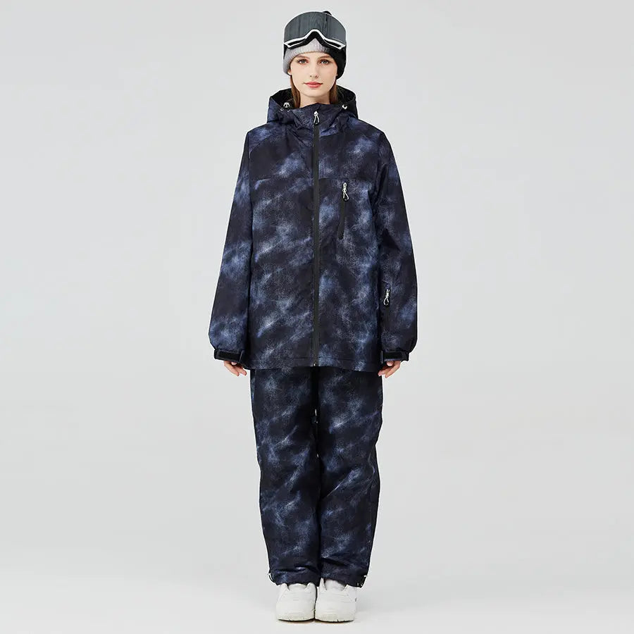 Women Galaxy Printed Ski Jackets & Pants Insulated Snowboarding Outwear