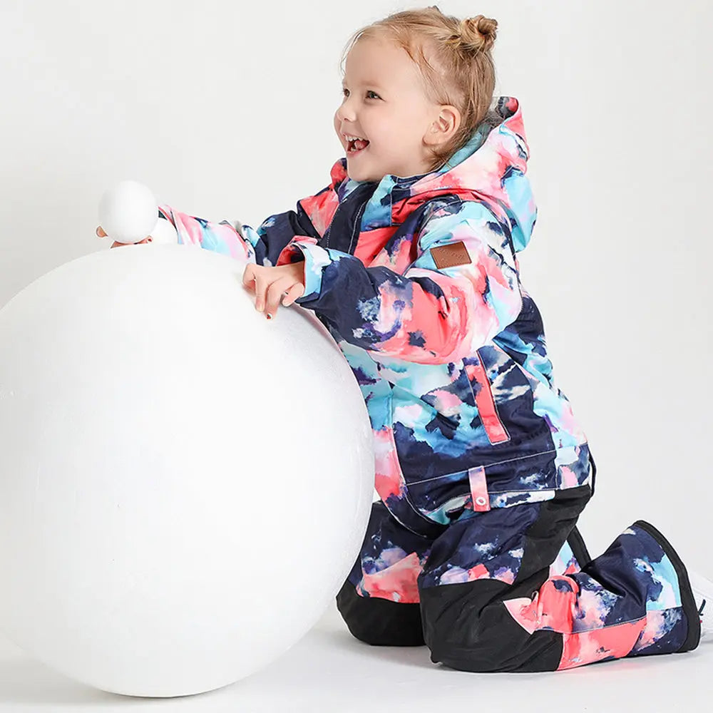 Kids Colorful One Piece Ski Suit&nbsp;Baby Outdoor Warm Ski Jumpsuits