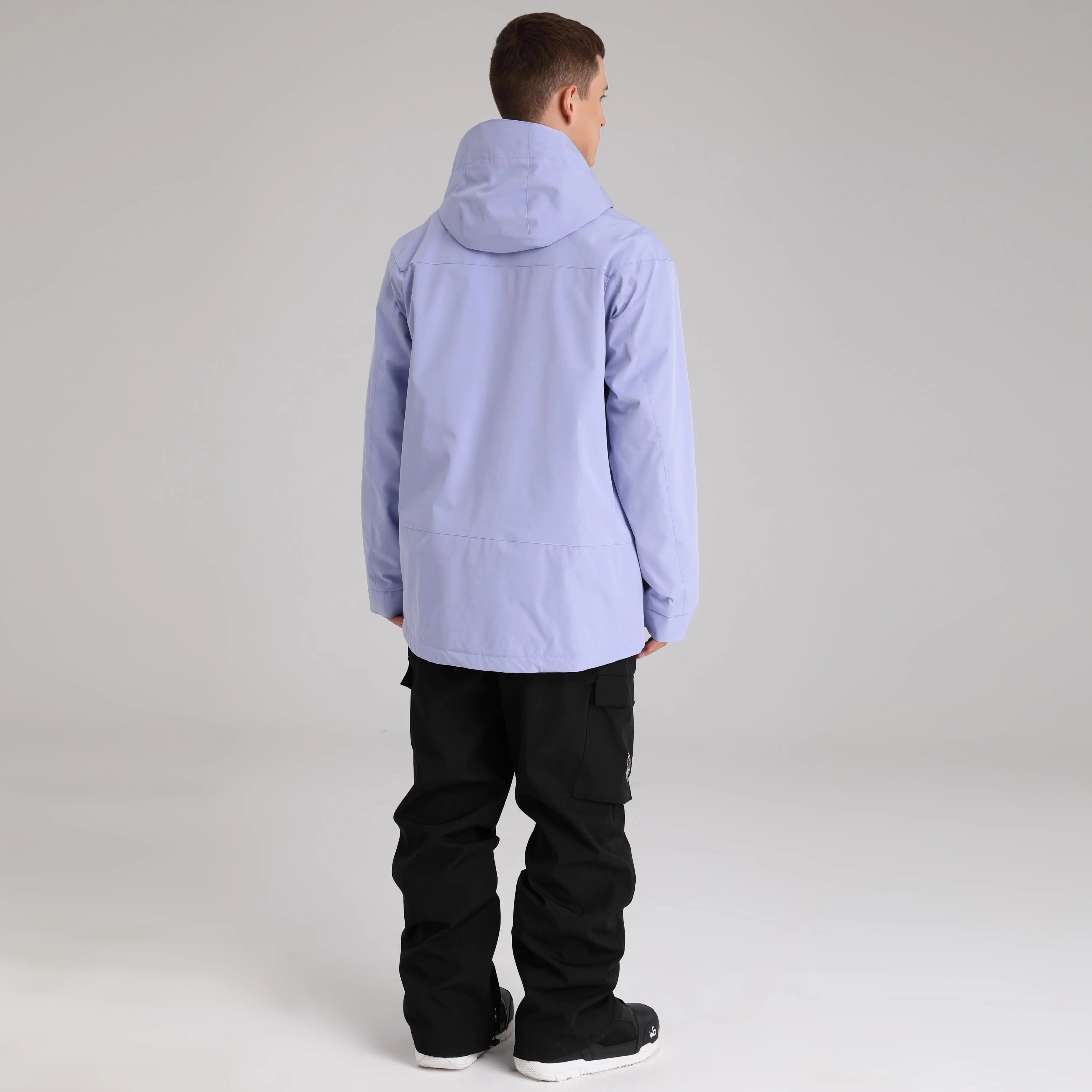 Men Zip Windbreaker Ski Shell Jacket&nbsp;Hooded Snow Coat