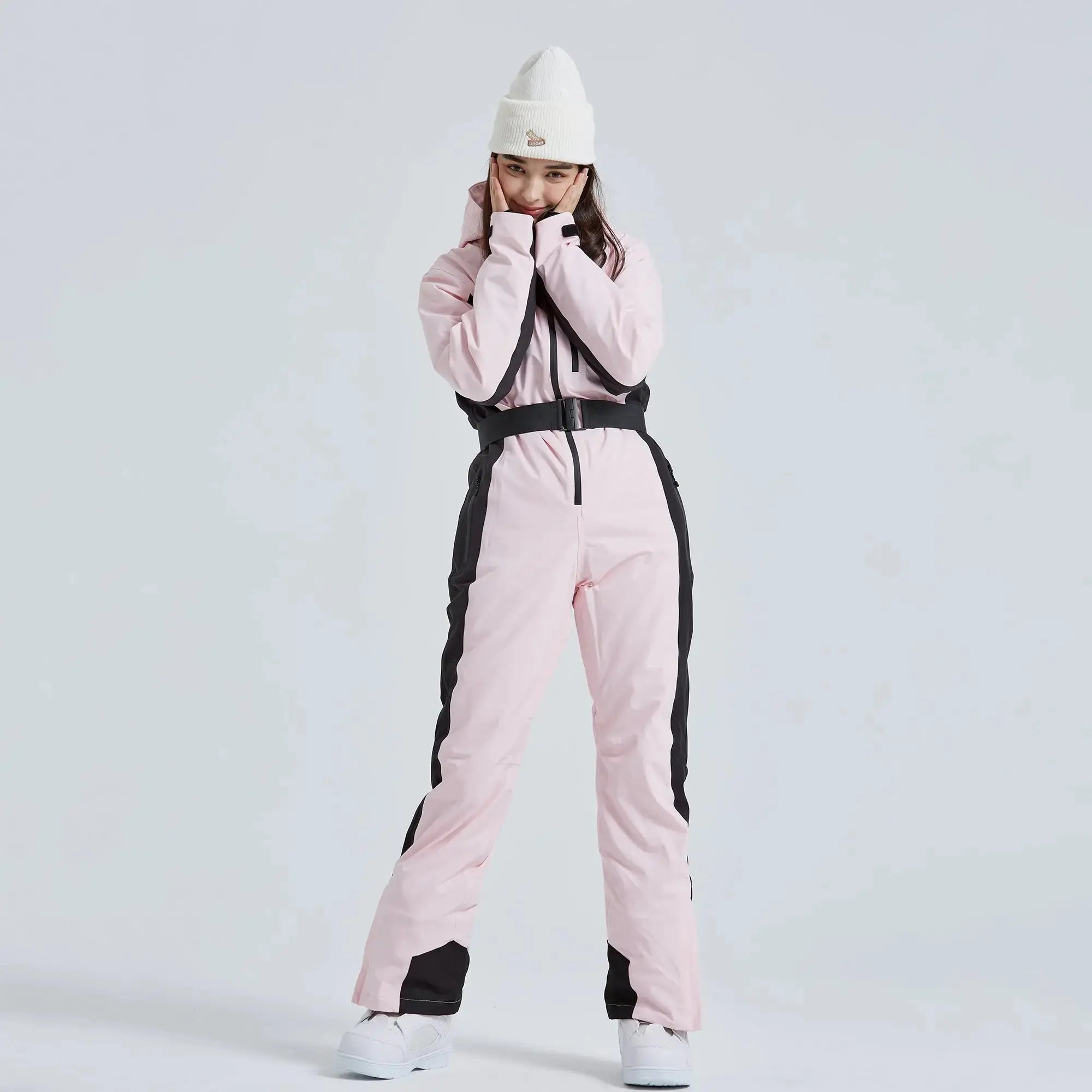 Women High Neck Hooded One Piece Ski Suits-US ONLY