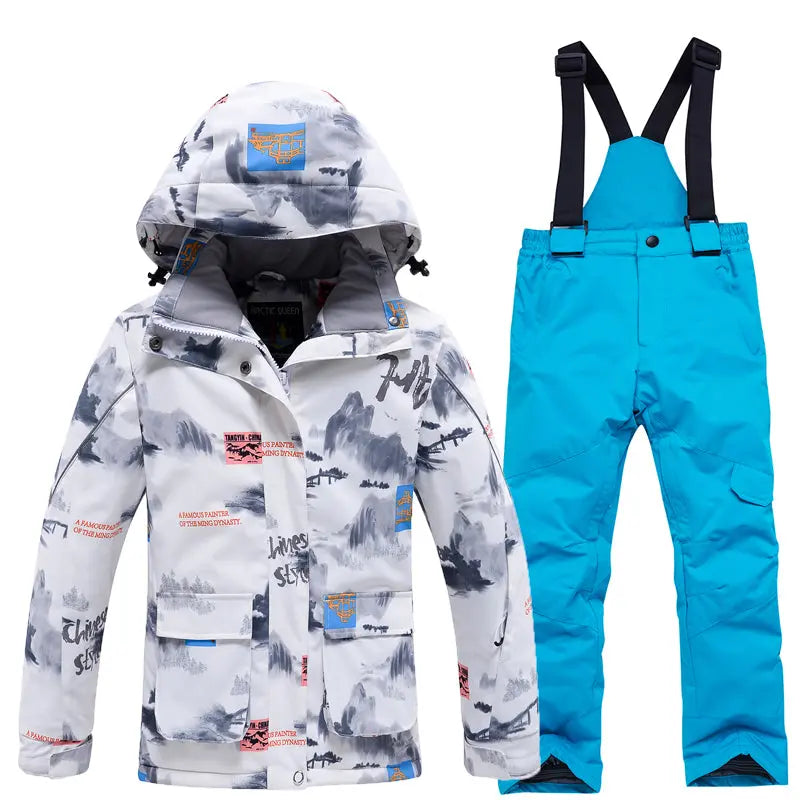 Children Ski Snowboarding Bibs Pants & Jacket Waterproof&nbsp;Outwear