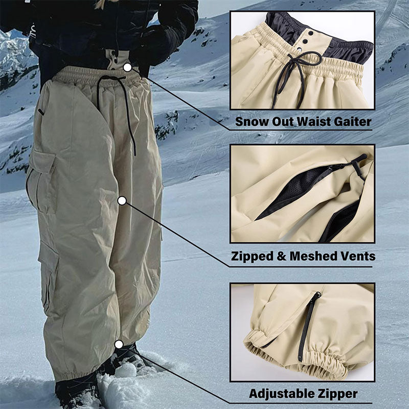 Stylish Cargo Baggy Snowboard Pants Couple Style