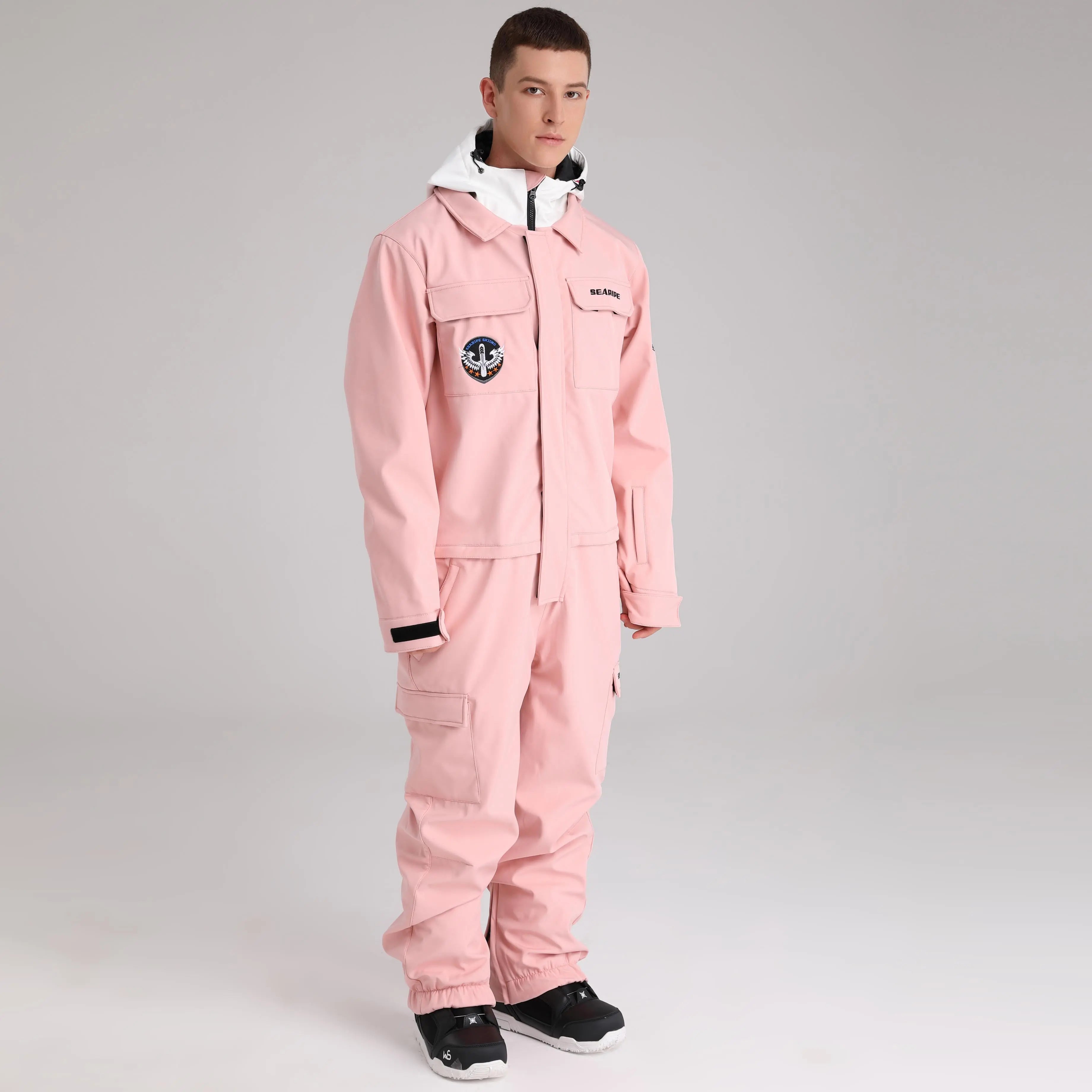 Men Cargo One Piece Ski Jumpsuit