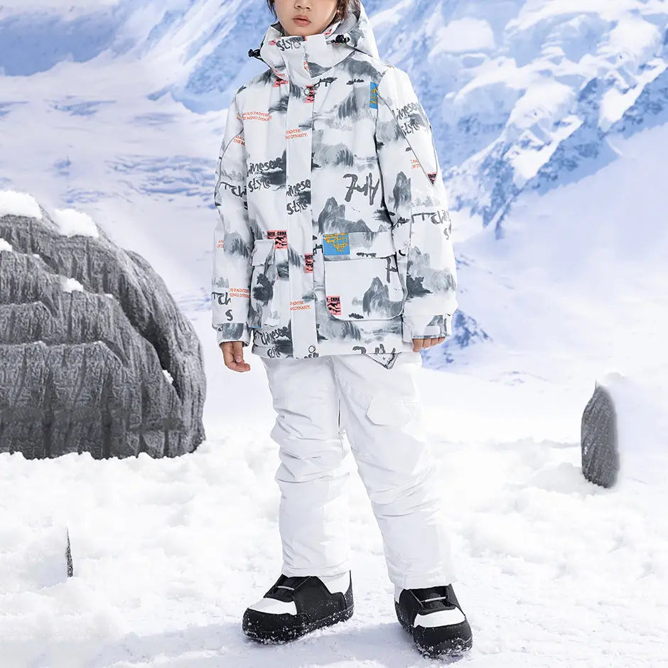 Children Ski Snowboarding Bibs Pants & Jacket Waterproof&nbsp;Outwear