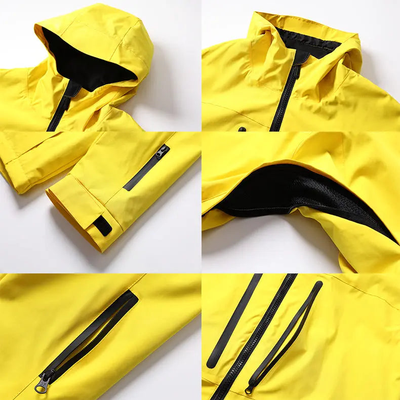 Men Zip Windbreaker Ski Shell Jacket&nbsp;Hooded Snow Coat