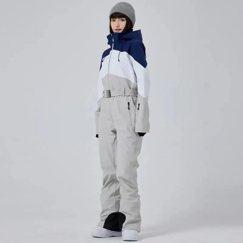 Women's Purple Slim Fit Winter Snow Jumpsuit-US ONLY