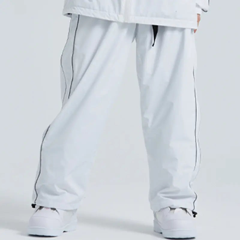 Plus Size Waterproof Snow Pants Solid Color Ski Trousers