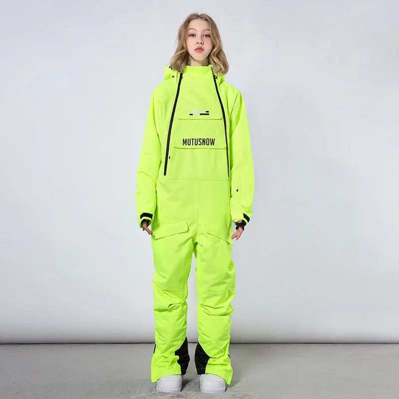 Unisex Ski Onesie Overalls Winter Hooded One-piece Snow Jumpsuits&nbsp;