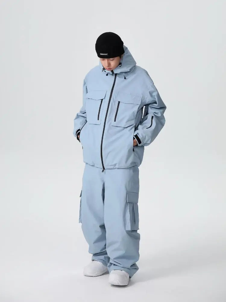 Men's Stylish Cargo Snowboarding Jacket & Pants Set