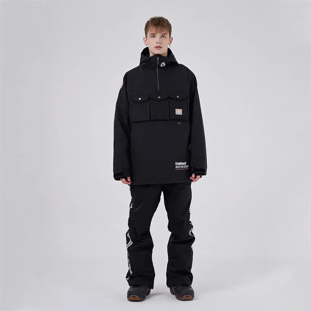 Hotian Waterproof Men Snowboarding Ski Anorak Hoodie Jacket