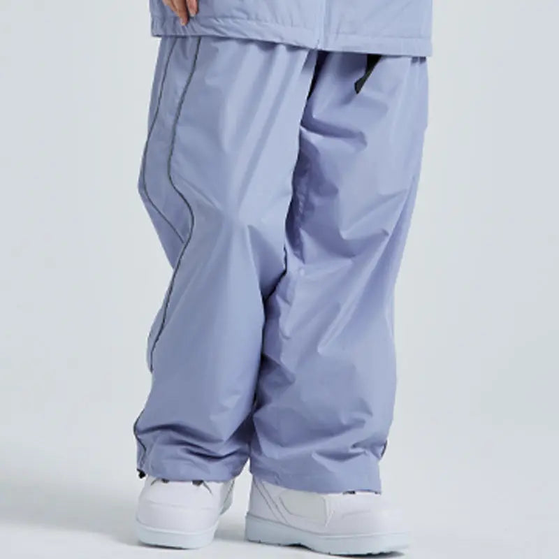 Plus Size Waterproof Snow Pants Solid Color Ski Trousers