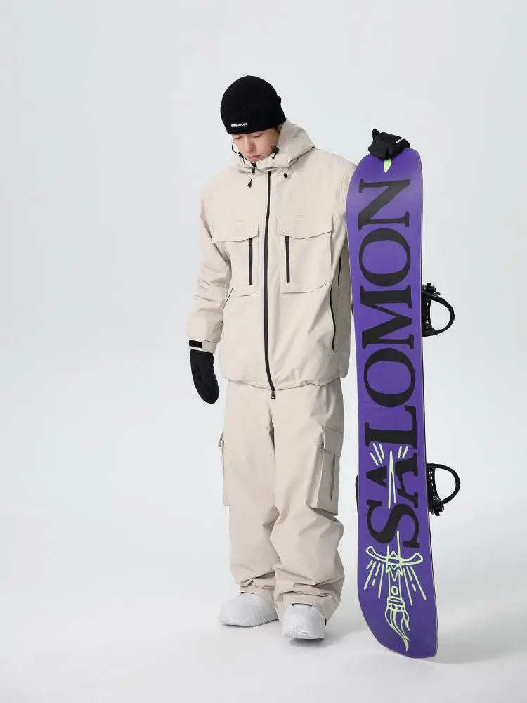 Men's Stylish Cargo Snowboarding Jacket & Pants Set