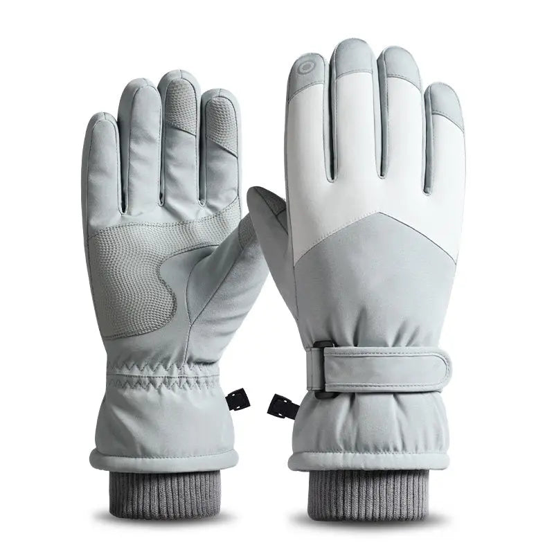 HOTIAN 1 pair Women Colorblock Snowboard Ski Gloves